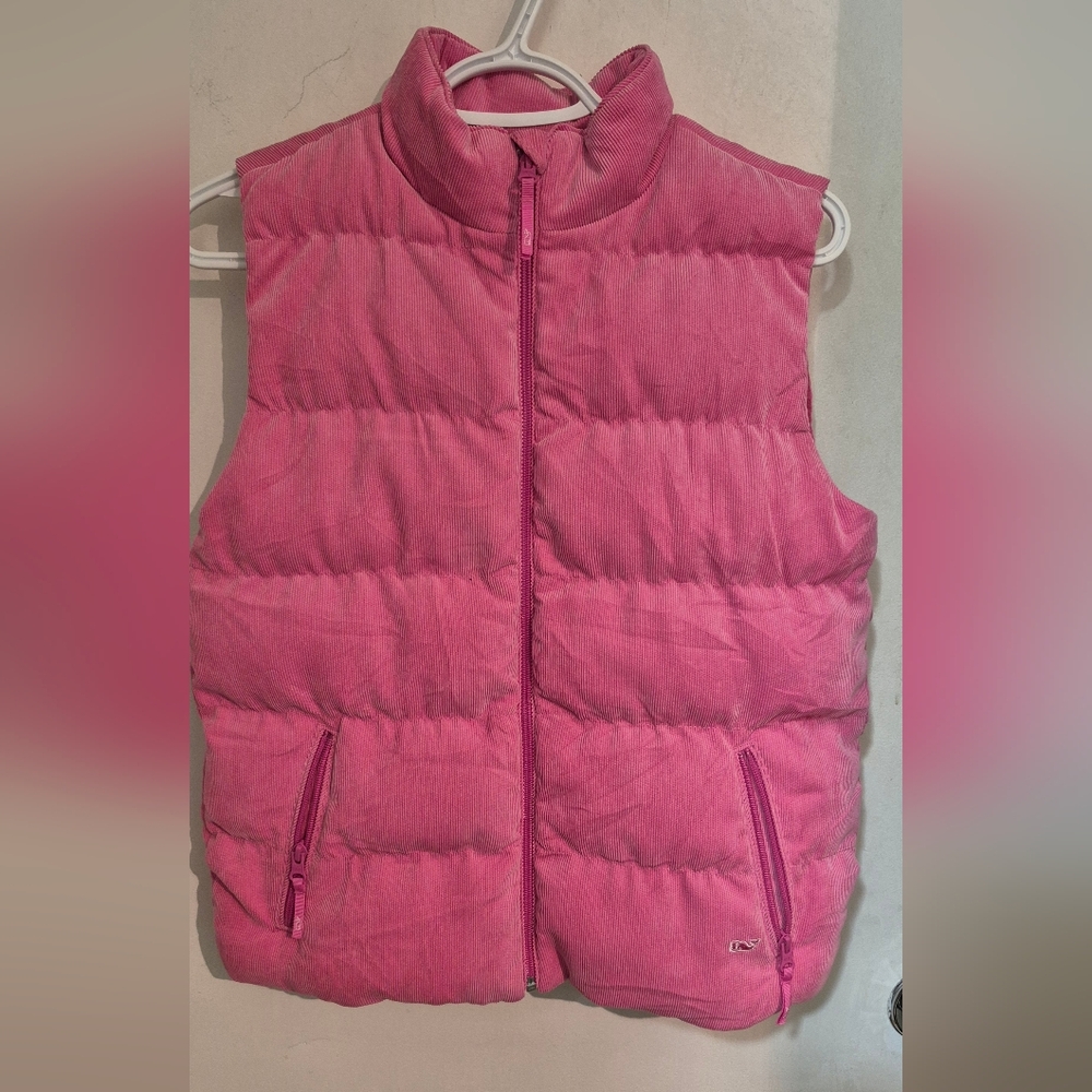 Vineyard Vines Sweet Taffy Pink Cord Pufferl  Vest Sz.L(14) NWT